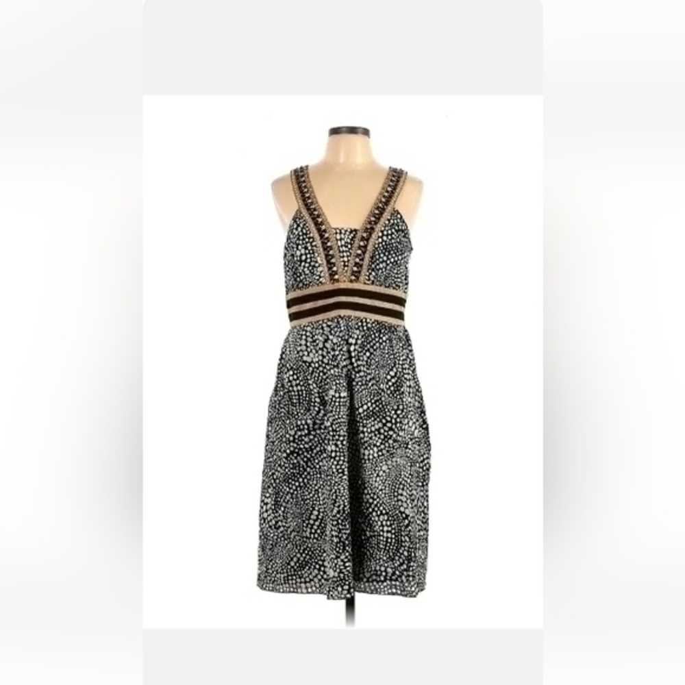 Kenar V-neck Black/Gold Casual Dress Size 14